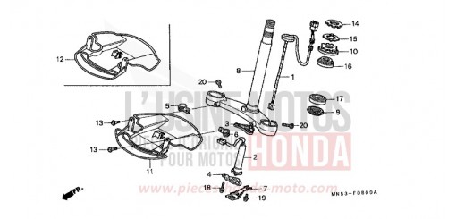 STEERING STEM GL1500K de 1989